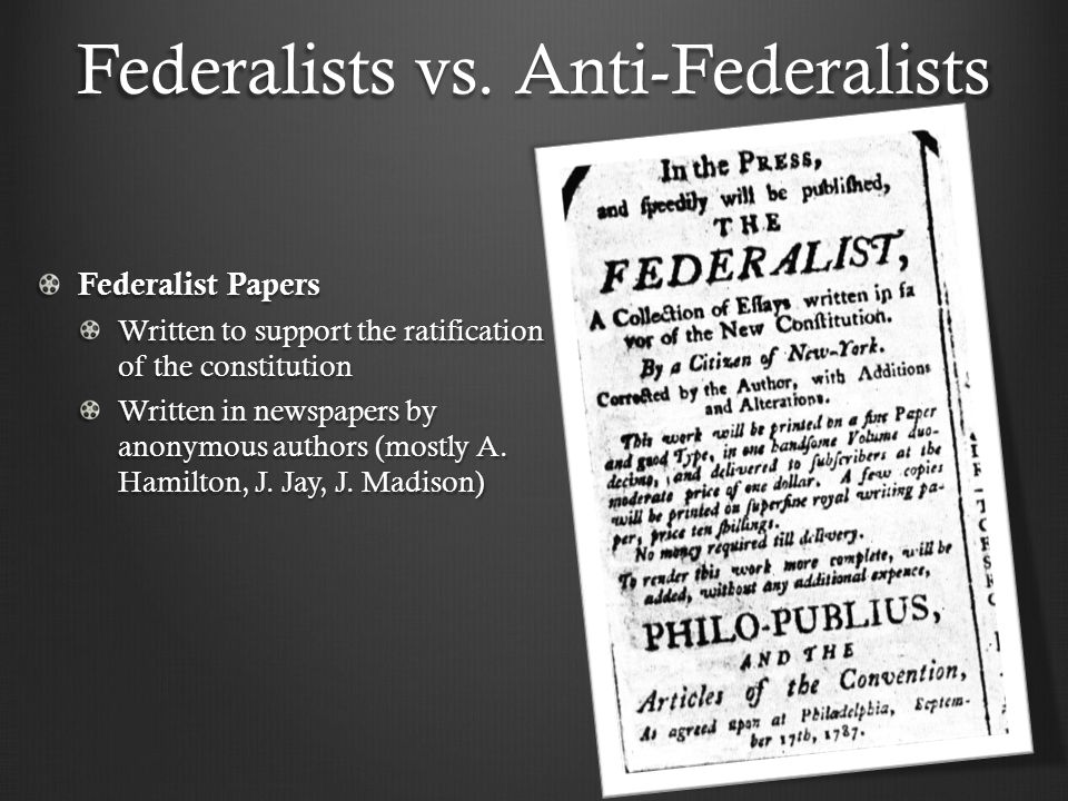 Federalist VS. AntiFederalist ( Venn Diagram)